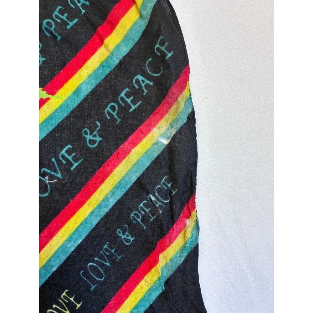 Men's Rasta One Love Bandana Scarf Cotton 21 X 21 Reggae Weed Leaf